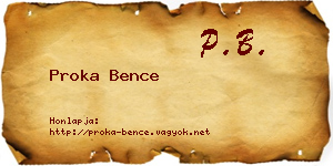 Proka Bence névjegykártya